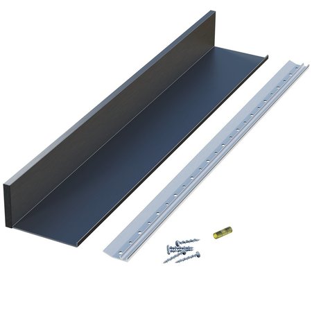 DESIGNS OF DISTINCTION 4"W x 24"L Aluminum Slimline Channel Shelf - Flat Black 01CHSHLF0424WR1